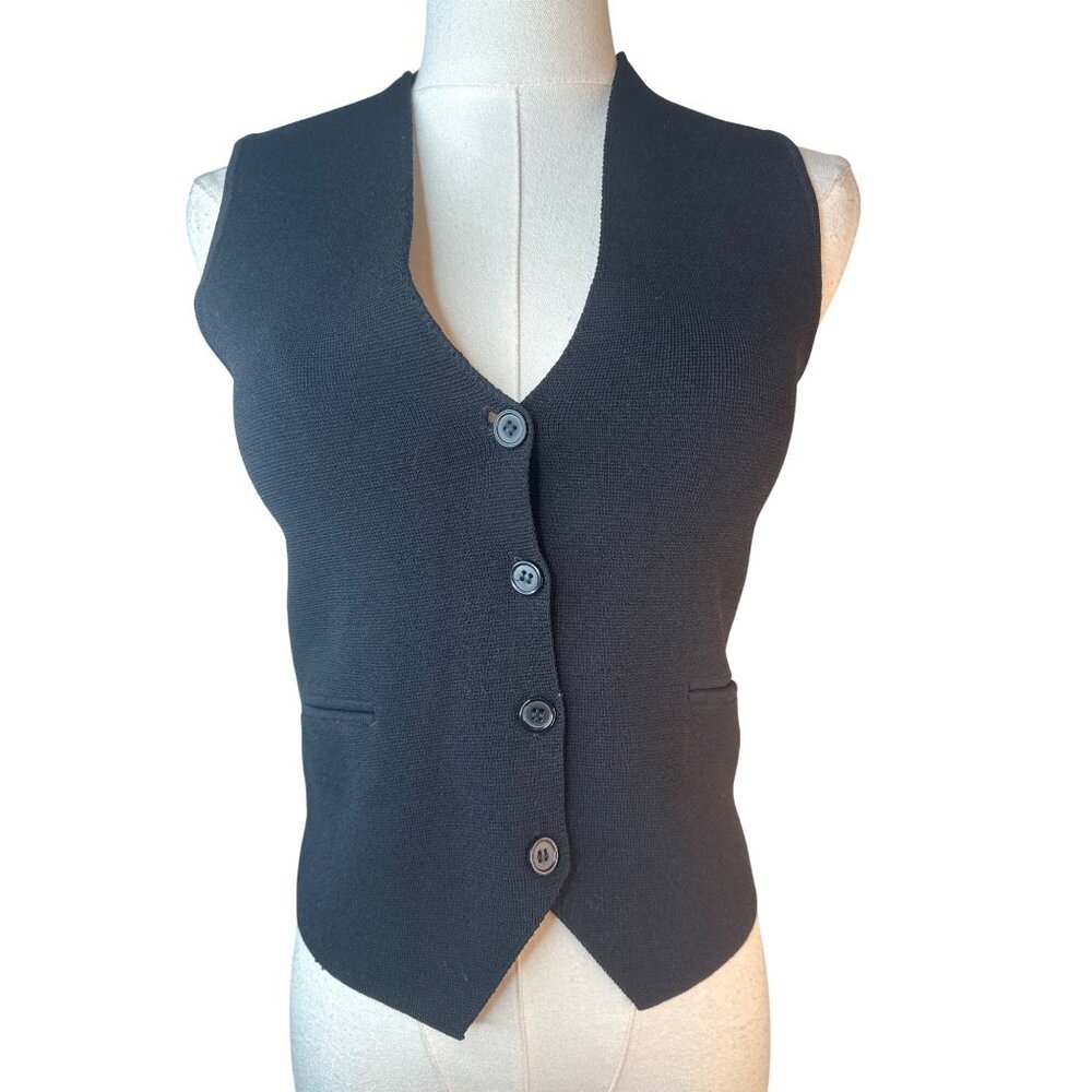 Zara Black Sleeveless Button Front Vest